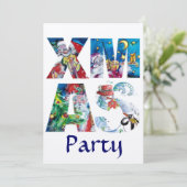 ミュージカルサンタ&雪だるまクリスマスナイトシャンパン 招待状 (スタンド正面)