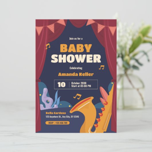 ミュージカルシアターベビーシャワー招待状 招待状 (スタンド正面)