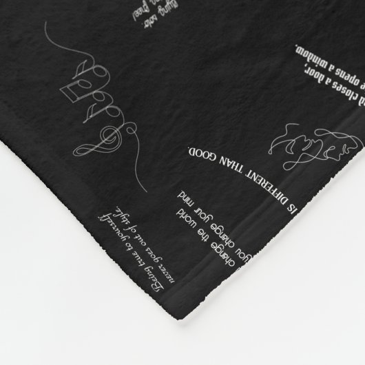 ミュージカルシアター感動的引用文ブラック&ホワイト フリースブランケット (角)