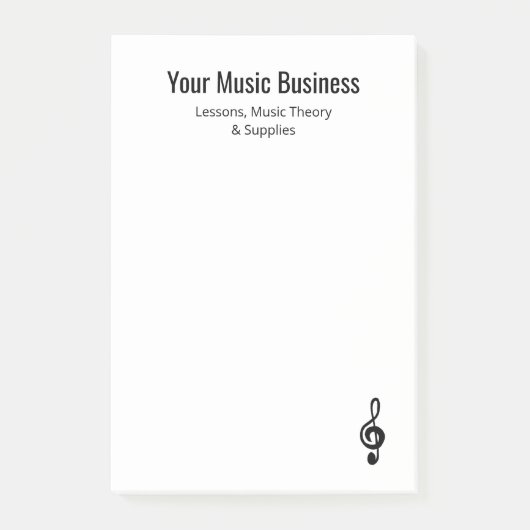 ミュージカルシンプルトレブルクレフ、 音符記号プロフェッショナルミュージシャン ポストイット (正面)