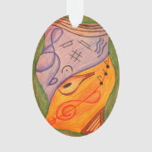 ミュージカルシンボルクリスマストレブルクレフ、 音符記号 オーナメント (正面)