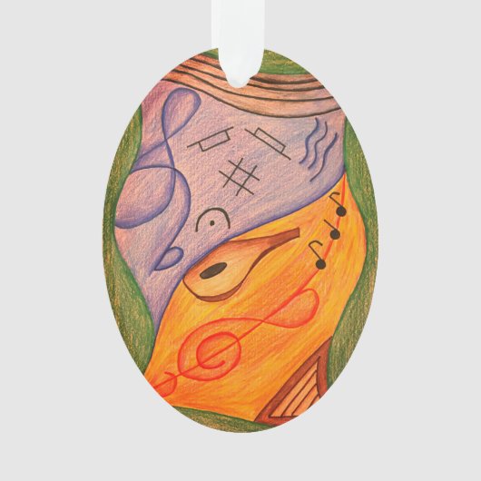 ミュージカルシンボルクリスマストレブルクレフ、 音符記号 オーナメント (正面)