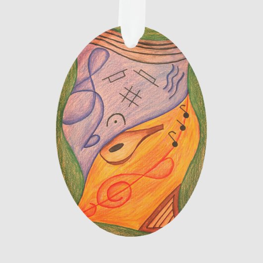 ミュージカルシンボルクリスマストレブルクレフ、 音符記号 オーナメント (裏面)