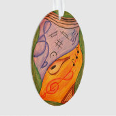 ミュージカルシンボルクリスマストレブルクレフ、 音符記号 オーナメント (正面)