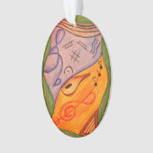 ミュージカルシンボルクリスマストレブルクレフ、 音符記号 オーナメント (正面)