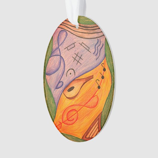 ミュージカルシンボルクリスマストレブルクレフ、 音符記号 オーナメント (正面)