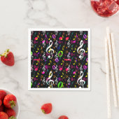 ミュージカルシンボルパターンデザイン スタンダードカクテルナプキン (インサイチュ)