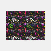 ミュージカルシンボルパターンデザイン フリースブランケット (正面(横))