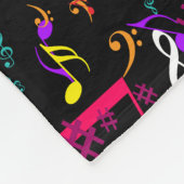 ミュージカルシンボルパターンデザイン フリースブランケット (角)