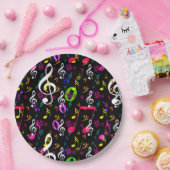 ミュージカルシンボルパターンデザイン ペーパープレート (パーティー)