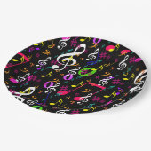 ミュージカルシンボルパターンデザイン ペーパープレート (アングル)