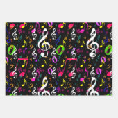 ミュージカルシンボルパターンデザイン ラッピングペーパーシート (正面3)