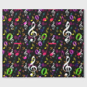 ミュージカルシンボルパターンデザイン ラッピングペーパー (フラット)