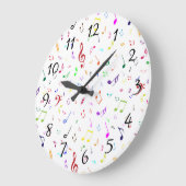 ミュージカルシンボル（虹の色） ラージ壁時計 (傾斜)