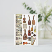 ミュージカルシーンと楽器 ポストカード (スタンド正面)