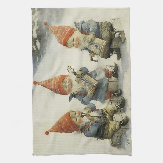 ミュージカルスカンジナビアのクリスマス格言 キッチンタオル (縦)