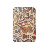 ミュージカルスケッチ:カラフルヴィンテージシームレス。 バスマット (正面縦)