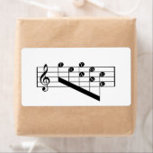 ミュージカルスタッフトレブルクレフ、 音符記号サンキューノートデザイン ラベル (インサイチュ)
