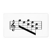 ミュージカルスタッフトレブルクレフ、 音符記号サンキューノートデザイン ラベル (正面)