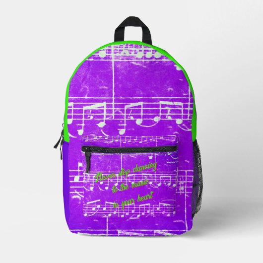 ミュージカルステップス王室の- Dance Backpack プリントバックパック (正面)