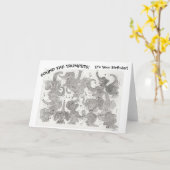 ミュージカルゾウ誕生日カード  カード (黄色い花)