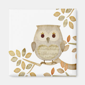 ミュージカルツリーフクロウ磁石 マグネット