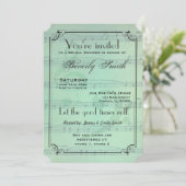 ミュージカルテーマブライダルシャワー – ミントグリーン 招待状 (スタンド正面)