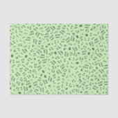 ミュージカルテーマ様々なブラックミュージックノートグリーン 薄葉紙 (正面)