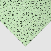 ミュージカルテーマ様々なブラックミュージックノートグリーン 薄葉紙 (詳細)