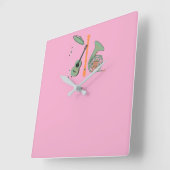 ミュージカルテーマ スクエア壁時計 (傾斜)