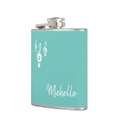 ミュージカルトレブルクレフ、 音符記号タイポグラフィトレンディーティール（緑がかった色）グリーン フラスク (左)