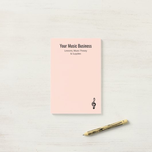 ミュージカルトレブルクレフ、 音符記号ピンクプロフェッショナルミュージシャン ポストイット (デスク上)