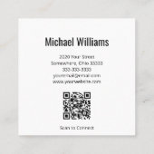 ミュージカルトレブルクレフ、 音符記号QRコード音楽レッスン スクエア名刺 (裏面)