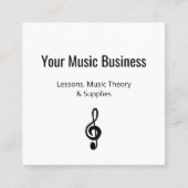 ミュージカルトレブルクレフ、 音符記号QRコード音楽レッスン スクエア名刺 (正面)