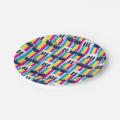 ミュージカルドラムズピアノ鍵レトロパーティー ペーパープレート (アングル)