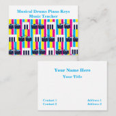 ミュージカルドラムズピアノ鍵音楽 名刺 (正面/裏面)