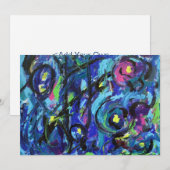 ミュージカルノーツアブストラクトアート招待状 招待状 (正面/裏面)