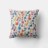 ミュージカルノートかわいいアートデザイン クッション (裏面)