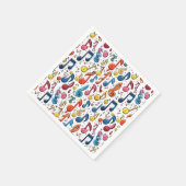 ミュージカルノートかわいいアートデザイン スタンダードカクテルナプキン (角)