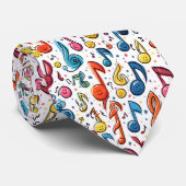 ミュージカルノートかわいいアートデザイン ネクタイ (ロール)