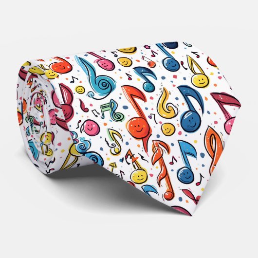 ミュージカルノートかわいいアートデザイン ネクタイ (ロール)