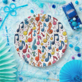 ミュージカルノートかわいいアートデザイン ペーパープレート (パーティー)