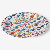 ミュージカルノートかわいいアートデザイン ペーパープレート (アングル)