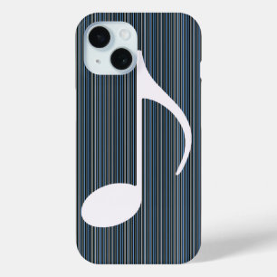 ミュージカルノートと薄いストライプ iPhone 15ケース