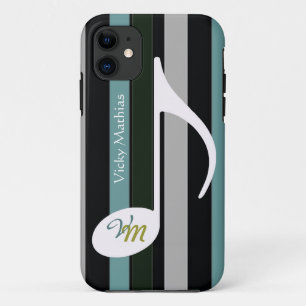 ミュージカルノートの個人用ストライプ設定 iPhone 11 ケース