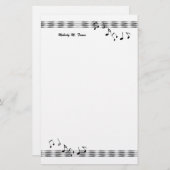 ミュージカルノートウェーブ 便箋 (正面/裏面)