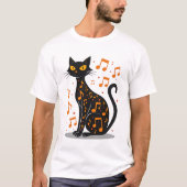 ミュージカルノートキャットハロウィンTシャツ 音符 Tシャツ (正面)