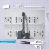 ミュージカルノートギターティッシュペーパー 薄葉紙 (クラフト)