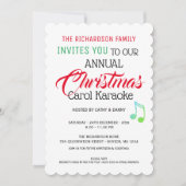 ミュージカルノートクリスマスキャロルカラオケ招待状 招待状 (正面)