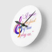 ミュージカルノートクロックと音楽引用文。 ラウンド壁時計 (傾斜)